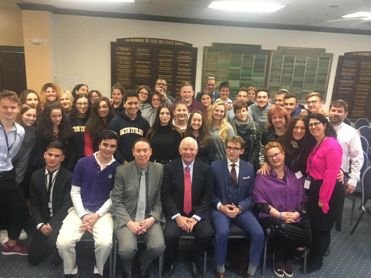 Senator Ben Cardin with the SSG and BT delegations