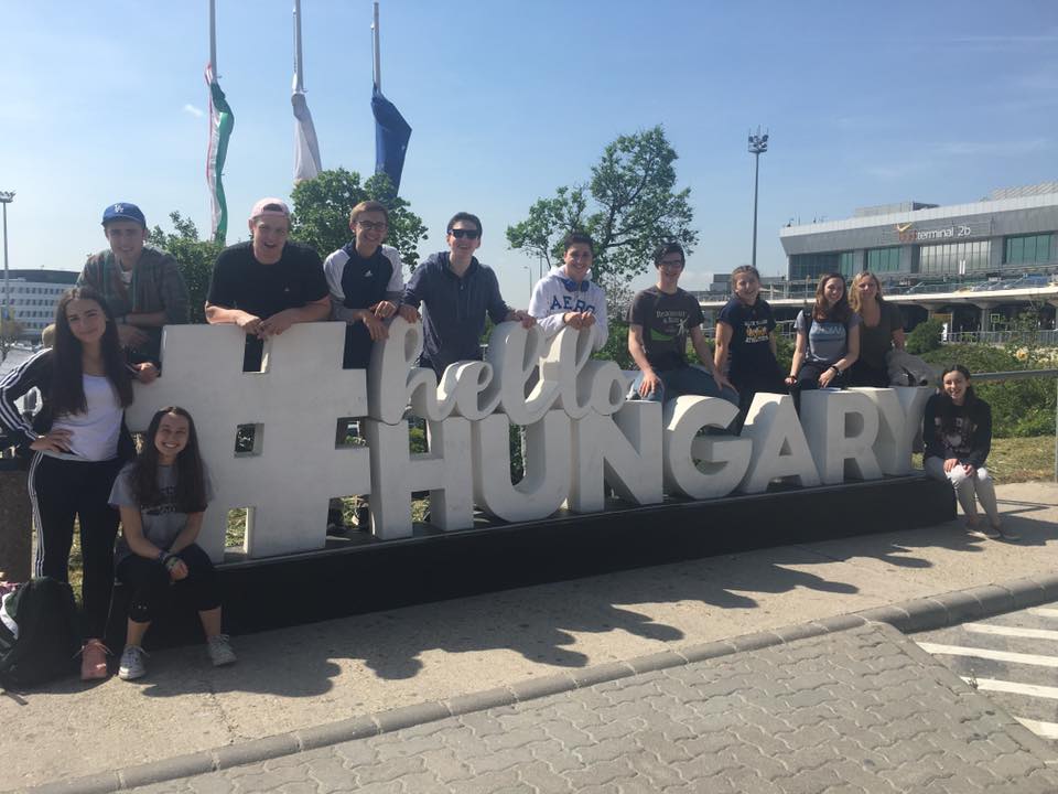 Beth Tfiloh students arriving in Hungary