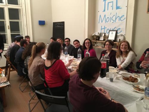 Shabbat Dinner with residents and guests of Moishe House